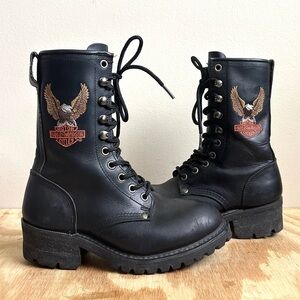 Harley Davidson eagle combat logger boots 6.5